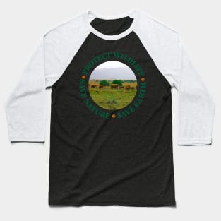 Wildlife Conservation Earth Day Elephants Baseball T-Shirt